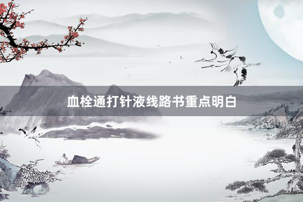 血栓通打针液线路书重点明白